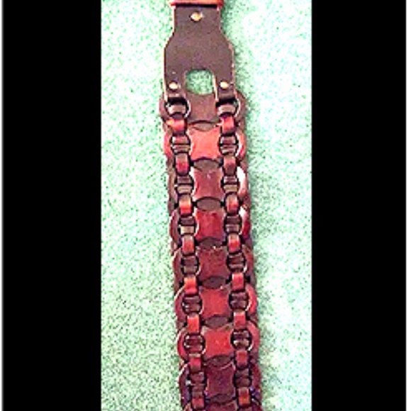 New Rare & Unique Women\'s High Grade Genuine Top Grain Leather Burgundy Belt main image 10